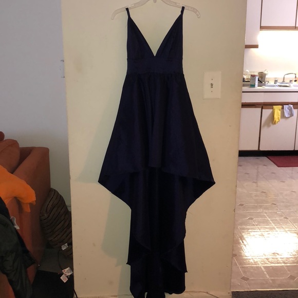 dark purple high low dress